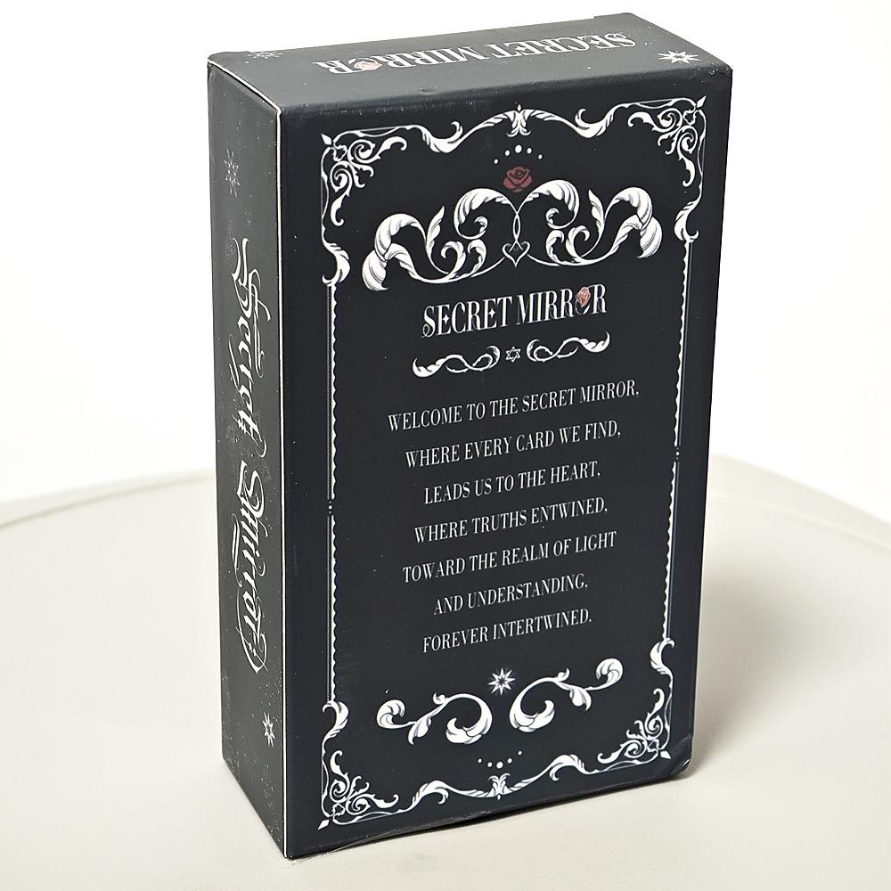 12*7cm Tarot cu oglindă secretă Tarot de artă feminină în simbolism bogat cu tărâm monocrom:Negru, alb, roșu, auriu- cu Ghid