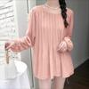 ZANZEA Women Casual Round Neck Solid Color Loose Long Sleeve Blouse