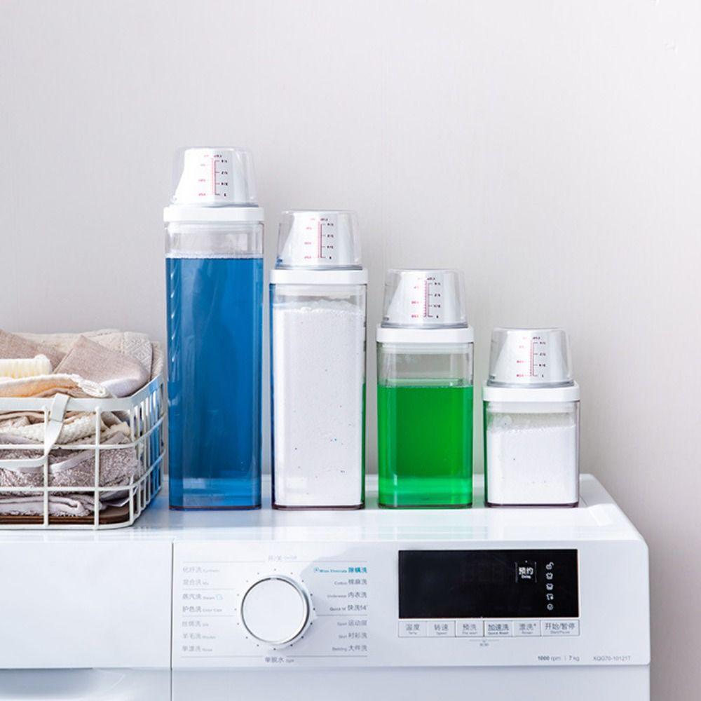 Sealed Laundry Powder Storage Box with Measuring Cup Detergent Powder Tank