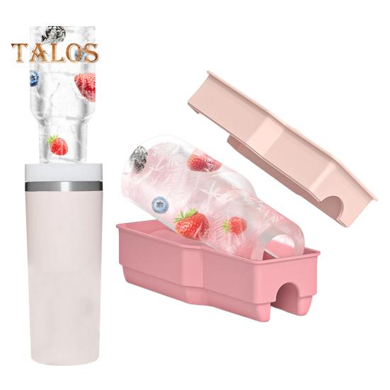 Silikonowa forma do kostek lodu do kubka 20-40 oz, konstrukcja pustego cylindra, forma do lodu z pokrywką, bez BPA, wielokrotnego użytku, do robienia kostek lodu do kubka H2.0