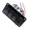 12V 24V 3 Gang Rocker Switch Aluminum Panel with Voltmeter Dual USB Fast Charging Multifuntional Switch Panel for Boat