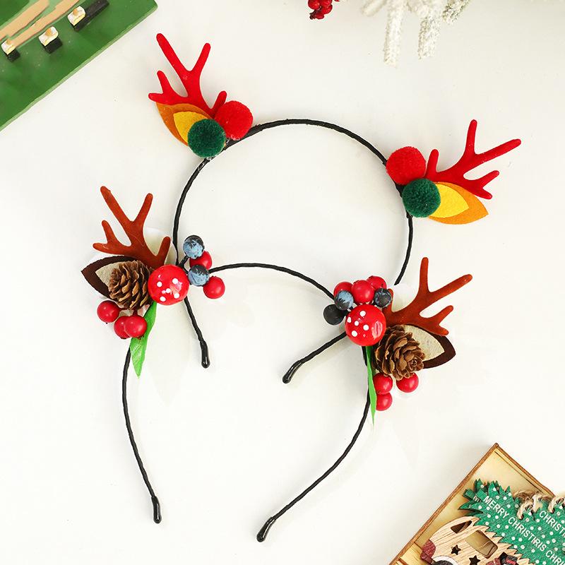 Fascia Natalizia Con Corna Di Renna - Cerchietto Brillantinato Per Feste Di Natale Bambini E Adulti - Foto 9