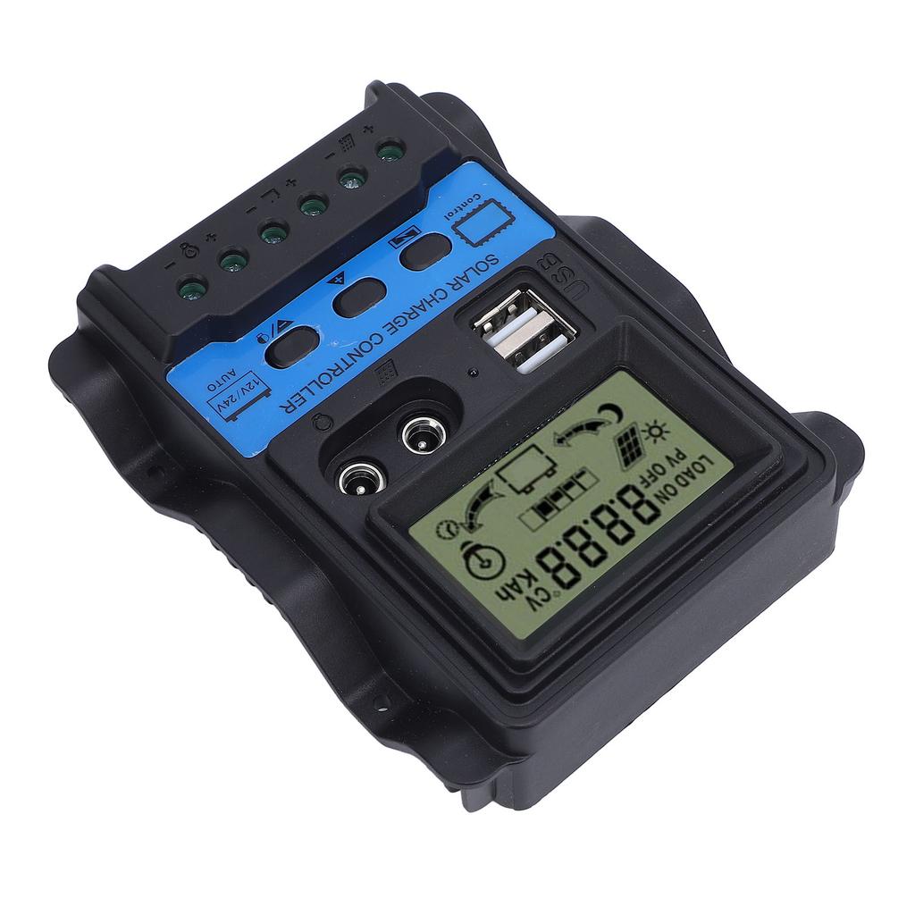 12V 24V PWM Solar Charge Controller LCD Display Double USB Output Stable Performance Solar Controller for Phone Tablet