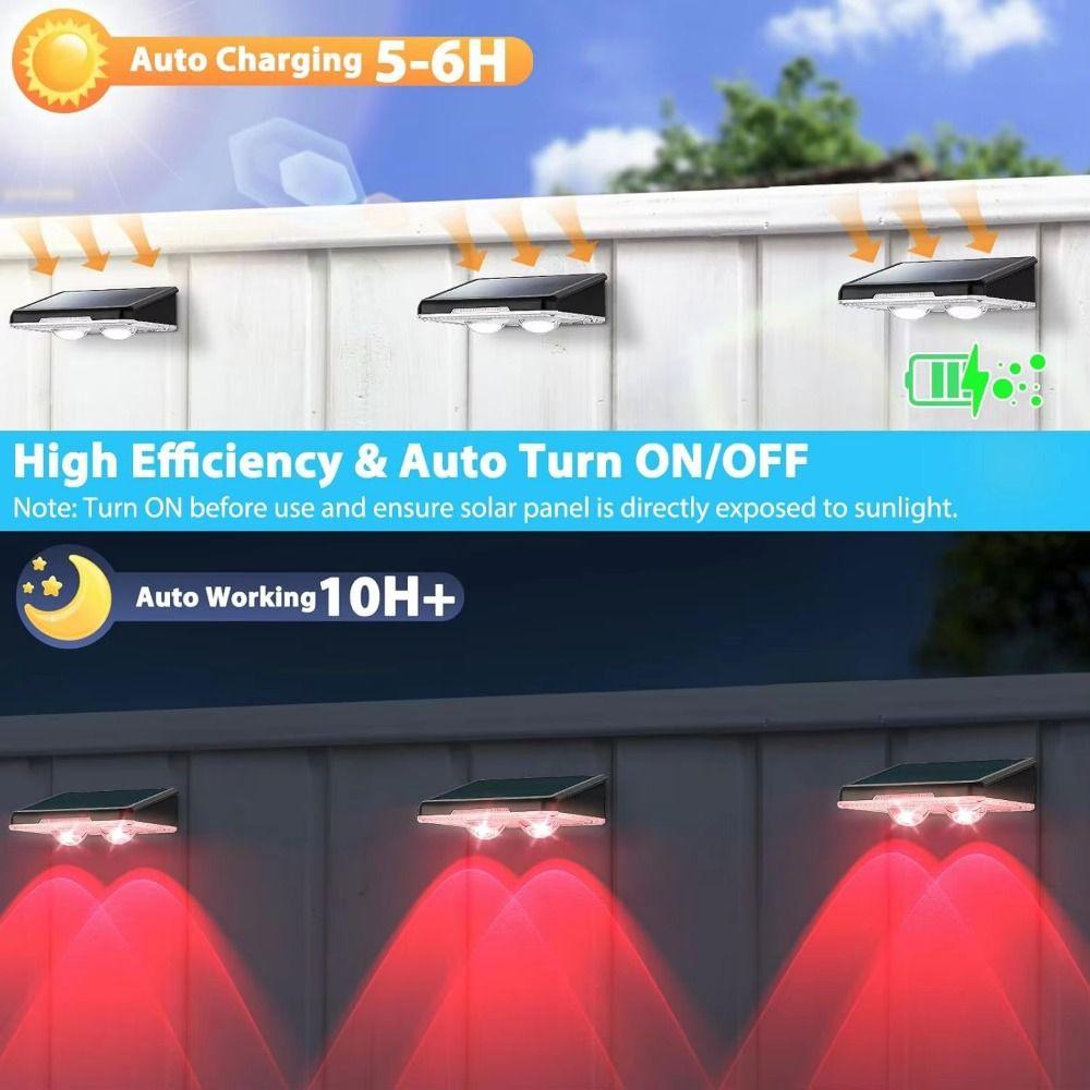 Easy To Use Waterproof Solar Deck Lights LED Light Warm White Solar Fence Lamp 3/9 Mode RGB Color Solar Step Lights Balcony