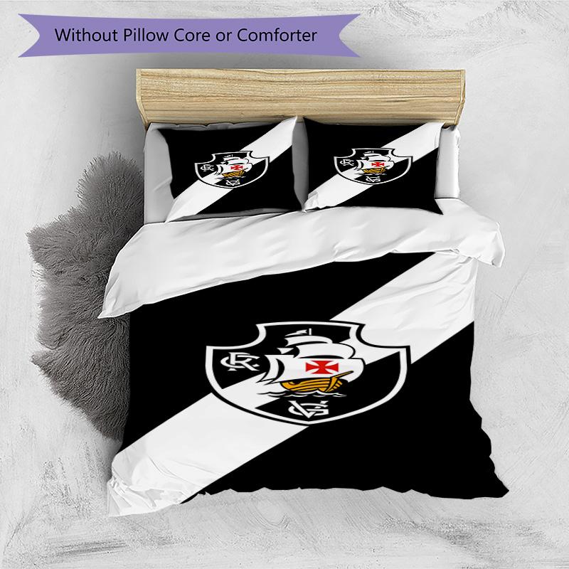 Vasco Football Club Printed Pattern Duvet Cover Set – Includes 1 Duvet Cover and 2 Matching Pillowcases Bedroom Decor Christmas Gifts