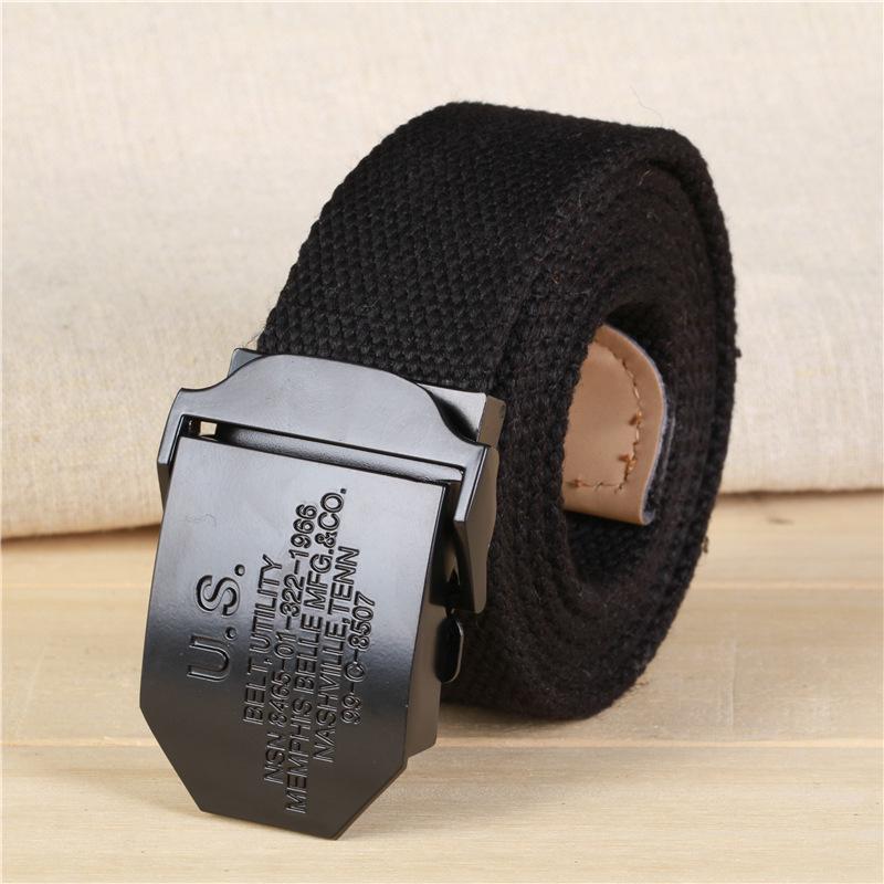 

Men s Canvas Belt with Smooth Buckle, Thickened for Casual Pants 120 cm
