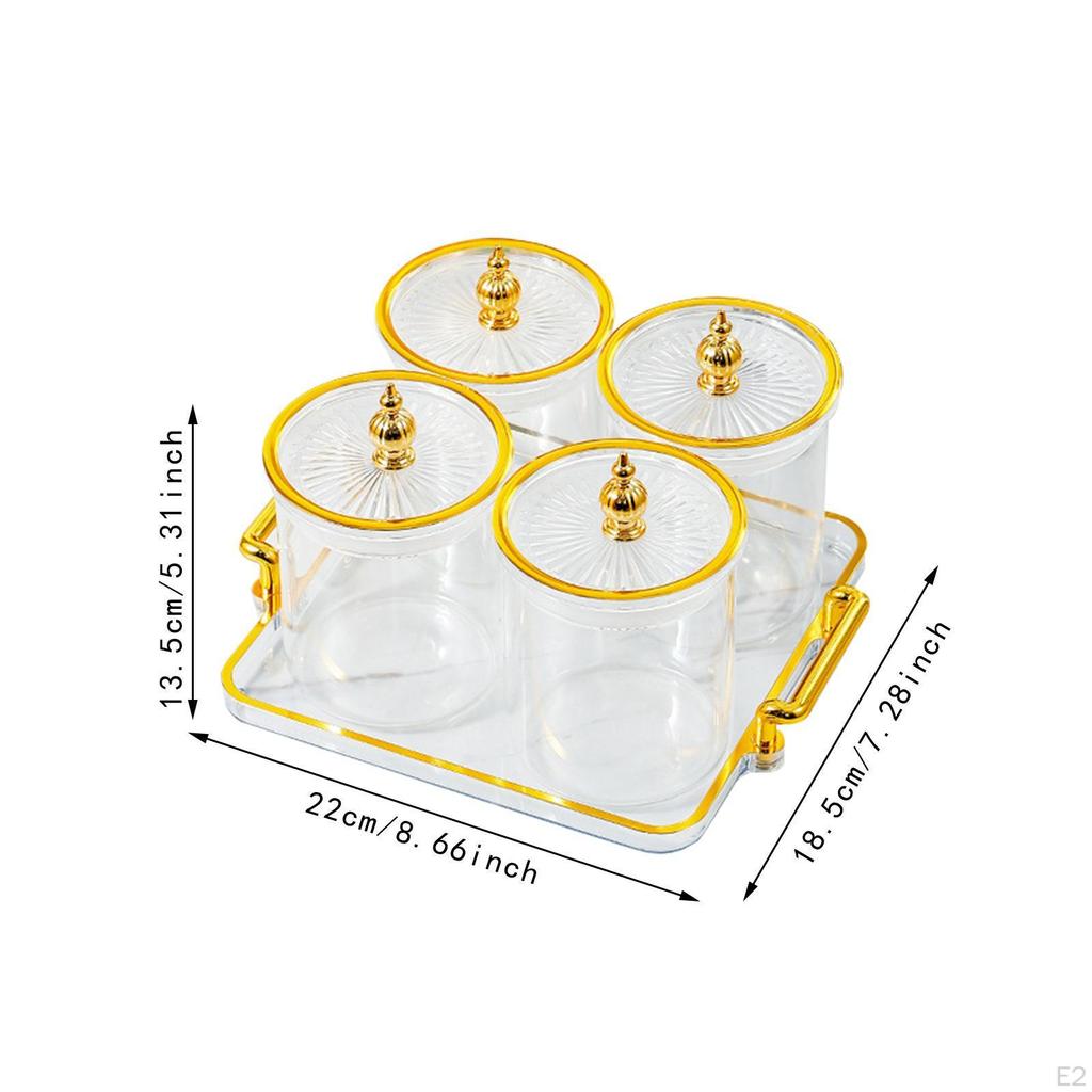 Dried Fruit Tray with Lid Sealed Sugar Jars Snack Candy Plates Wedding Nuts for Party