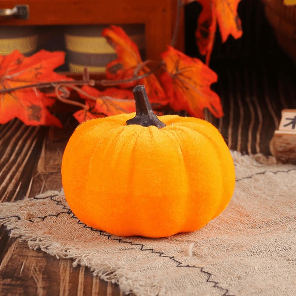 Colorful Cover Fabric Pumpkin Autumn Style Thanksgiving Decor Artificial Pumpkin Autumn Theme