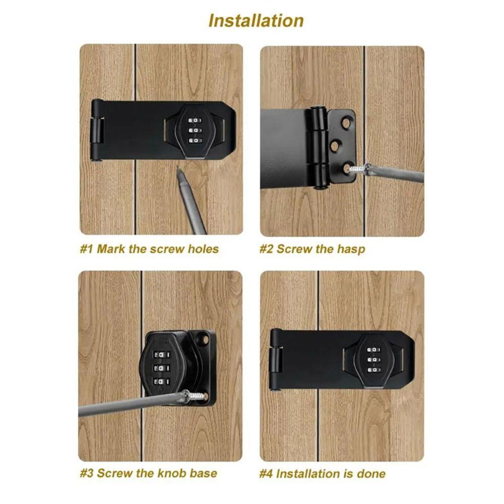 Easy To Install Rotary Hasp Locks Keyless Combination Password Lock Password Door Lock  Household