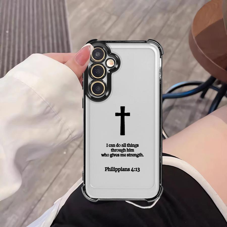 Simple Christian Cross Phone Cover Funda Case for Samsung Galaxy A33 A50 A23 A51 A16 A06 A14 A04 A54 A34 A12 A03 A15 A05 A24 A52