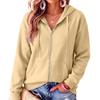 Women's Long Sleeve Hooded Pullover Sweatshirt Color Casual Outerwear