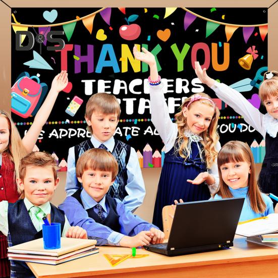 Öğretmenler Günü için Öğretmen ve Personel Teşekkür Arka Plan Afişi Öğretmen Takdir Haftası Sınıf Okul Ofis Dekorasyonu