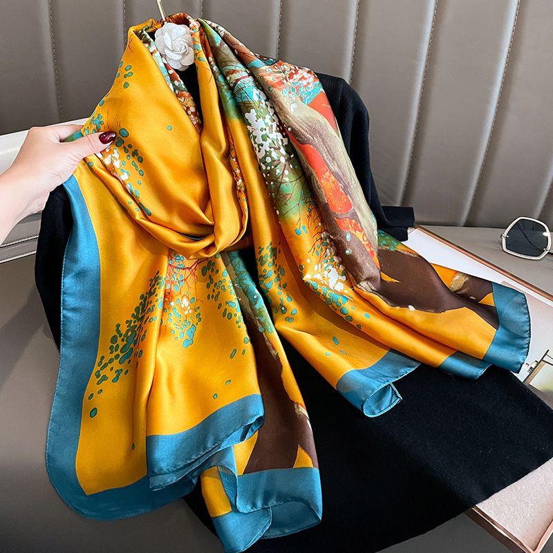 Luxury Brand Women Scarf Fashion Print Silk Scarves Summer Shawls and Wraps Soft Pashmina Lady Bandana Foulard Hijabs