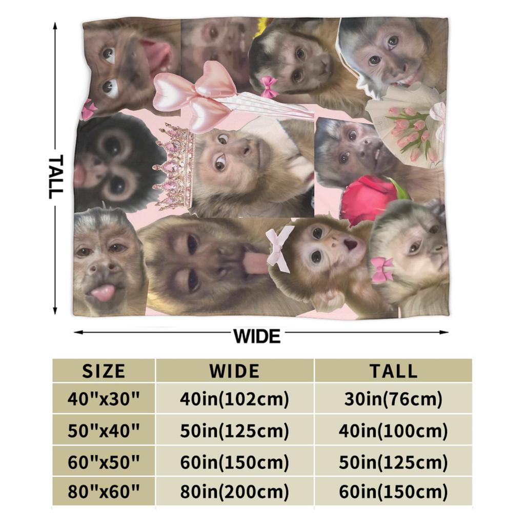 Funny Monkey Cartoon Gift Blanket For Men Women Super Soft Warm  Throw Blankets for Sofa 50x60 Inches Multi-size