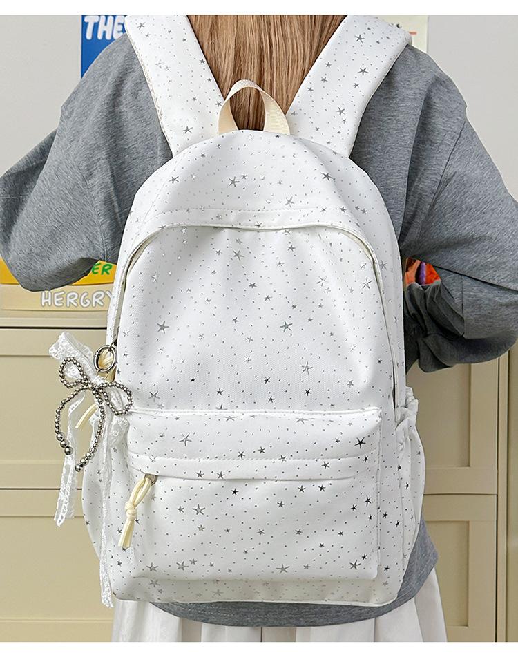 Schoolbag schoolbag new hot stamping three-dimensional little star junior high school schoolbag large capacity fresh and sweet leisure bag going out