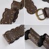 Retro Studded Wide Belt for Women And Lady 7.5cm Width PU Leather Waist Strap with Metal Rivets for Casual Outfits