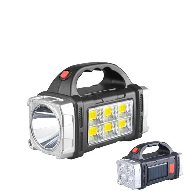 High Power Solar Rechargeable LED Flashlight Multifunctional Portable Light with Side Light Camping Fishing Waterproof Lantern
