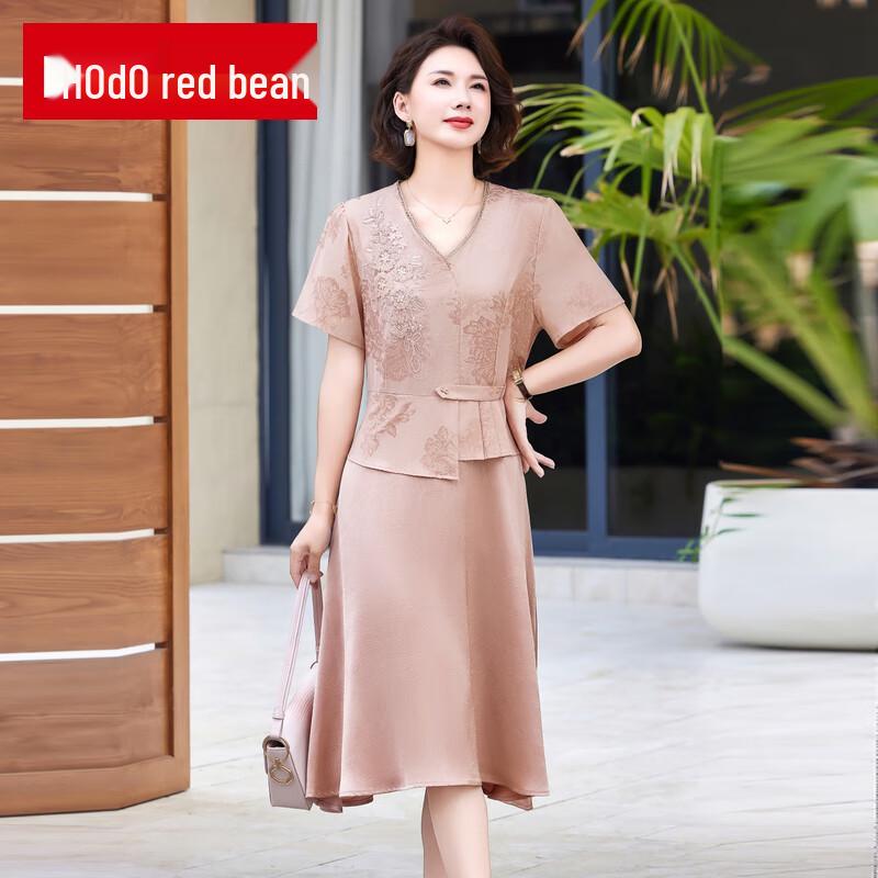 Elegant Women s New Chinese Style Chiffon Embroidered Summer Dress 4XL