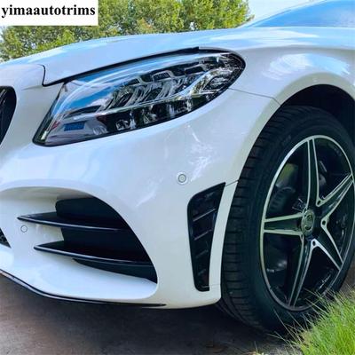 Front Bumper Spoiler Air Vent Cover Trim Carbon Fiber / Black Plastic Accessories For Mercedes-Benz C Class W205