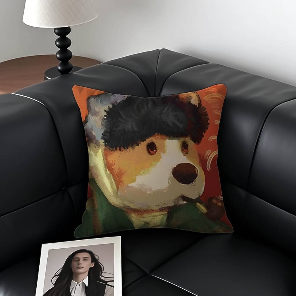 Cartoon Character P-Party Animals Pillow Case Anti-dustmite Pillowcase Invisible Zipper Silky Short Plush Sofa Cushion Cover