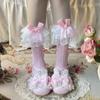 Lolita Girl Socks With Pearl Bowknot And Lace Embellishment For Summer Fashion