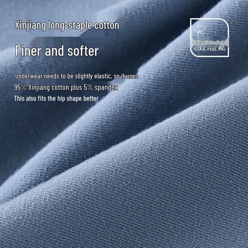 Yiershuang 10A Antibacterial Men's Cotton Boxer Briefs 5-Pack