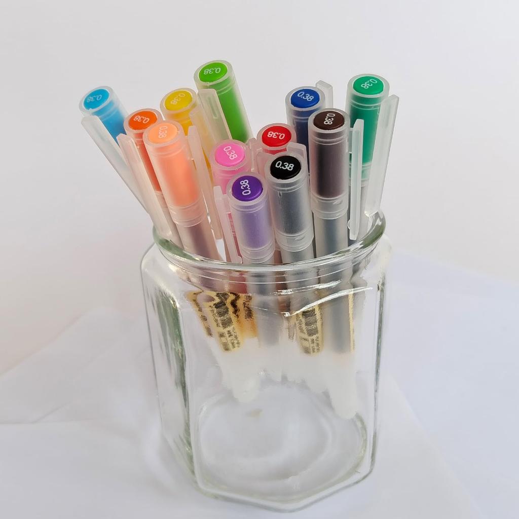 Minimalist Japanese Style Colorful Gel Pens 0.38mm Ultra Fine Point,Cute 12 Colors For Drawing, Coloring,Journaling, Note-Taking (WINYOOD-230)