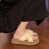 Fashion Shoes Summer Clogs Woman Ladies' Slippers Platform Luxury Slides Pantofle Low Beach Designer 2025 Soft Hoof Heels Rubber Cotton