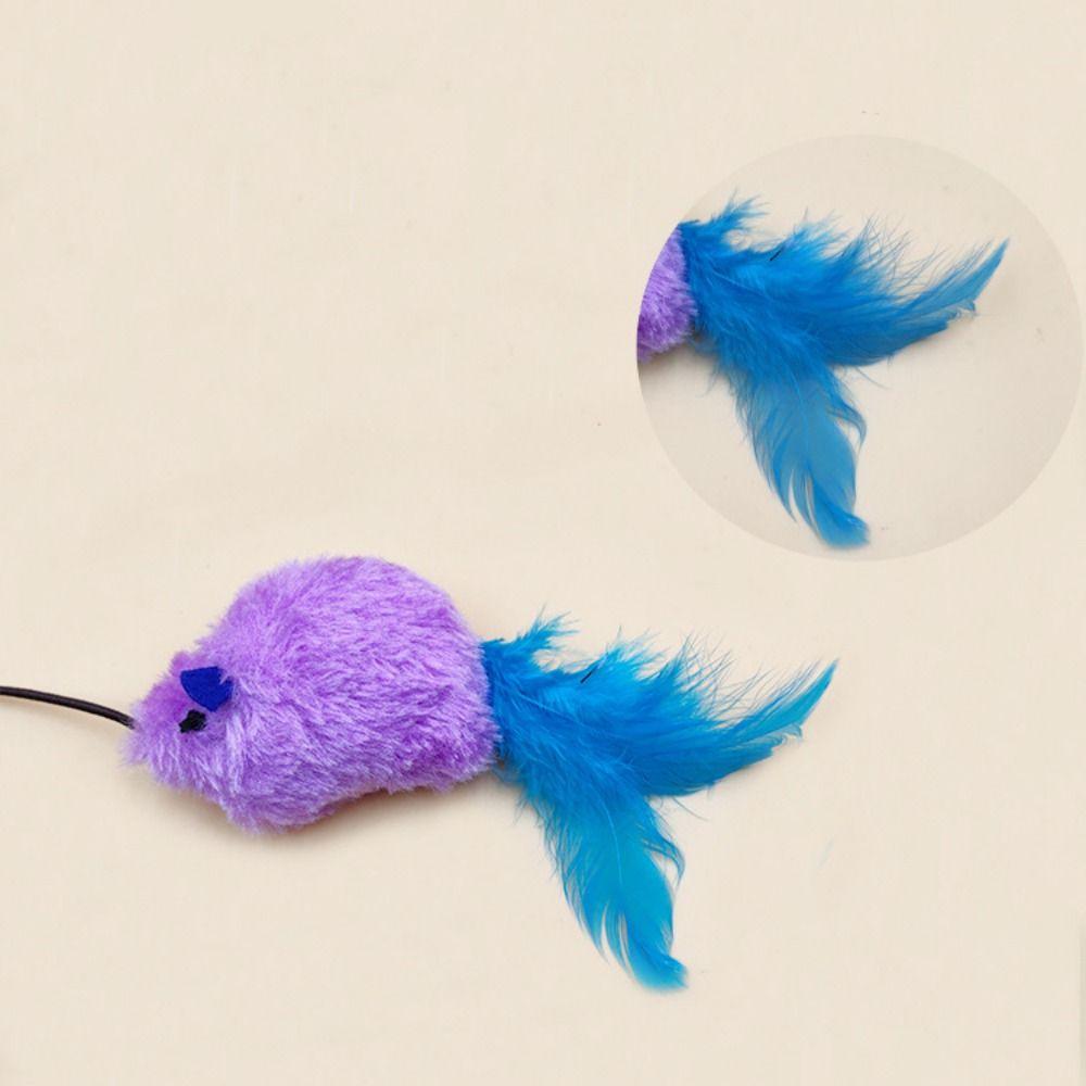 /Feather Hanging Mouse Cat with Sticky Hook Sounding Hanging Soundmaking Mouse Bouncing Mouse Cat Interactive Mouse