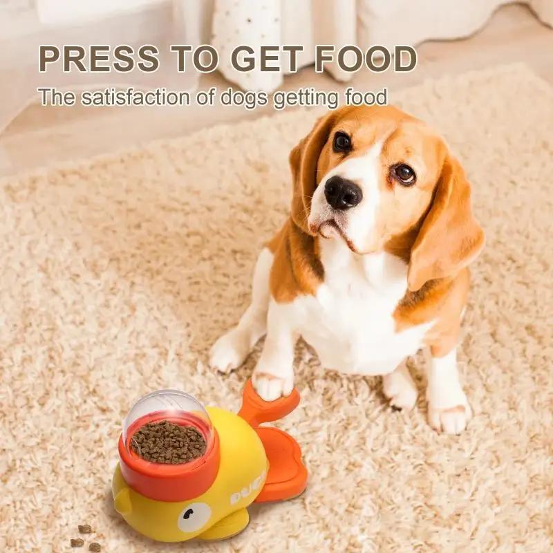 2-in-1 Interactive Dog Toy Pet Automatic Food Treat Dispenser Cartoon Duck Design Slow Food Pet Snack Feeder for Dog Training 2026