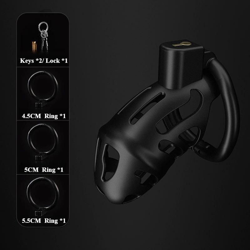 Male Chastity Lock Set Breathable Cock Cage Hidden Lock with 3 Penis Rings Bondage Fetish Adult Sex Toys Couples Sexual Toy 18+