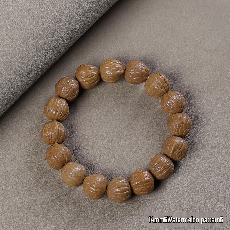 Natural Monkey Head Walnut Beads - Handheld Chain Prayer Beads for Men & Women, New Chinese Style, Wenge Wood Smooth Grain Ornaments.
