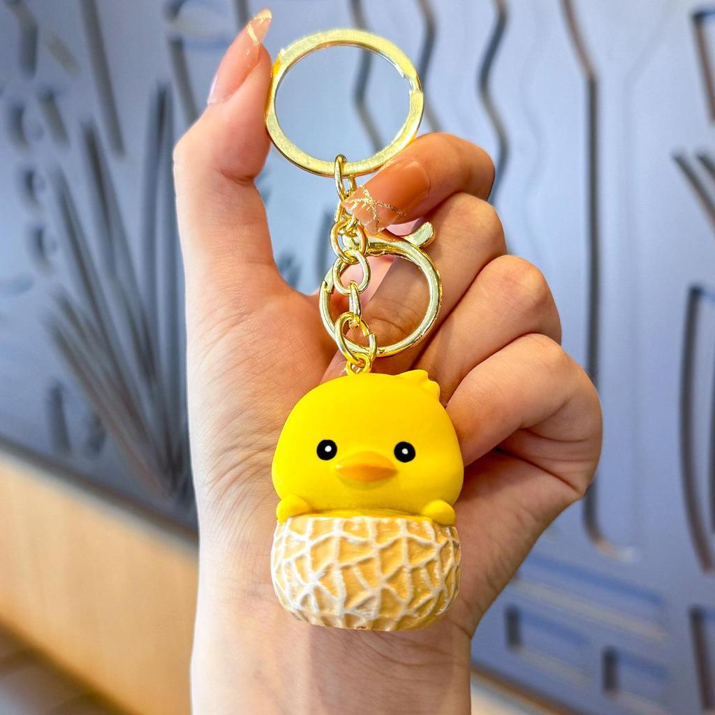 Red Panda Rabbit Resin Keychain - Cute Charm for Women's Bags