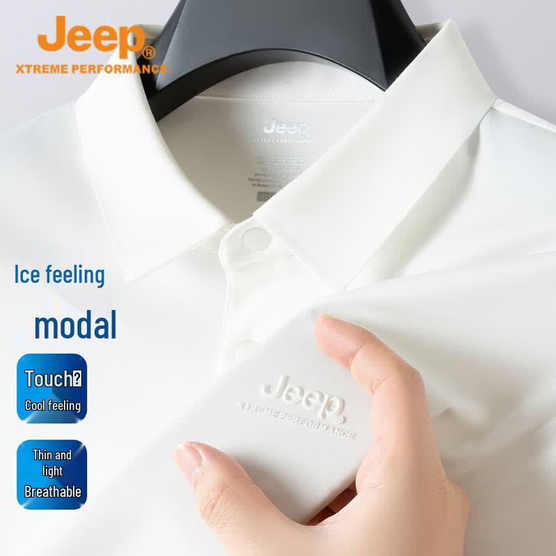 JEEP Men s Modal Blend Breathable Polo T-Shirt M белый