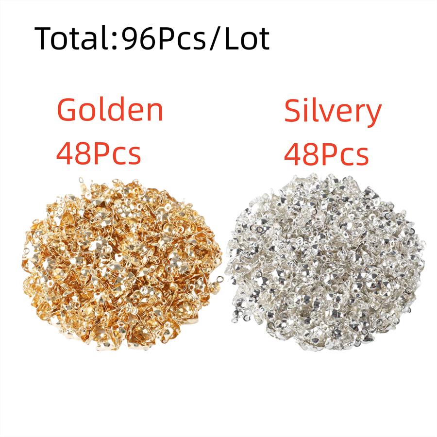 

96 шт./лот Обжимные бусины Защитные колпачки для узлов Концевики Соединители Застежки Для DIY Браслетов Ожерелий Материалы для изготовления ювелирных изделий 96Pcs/Lot серебряный/золотой
