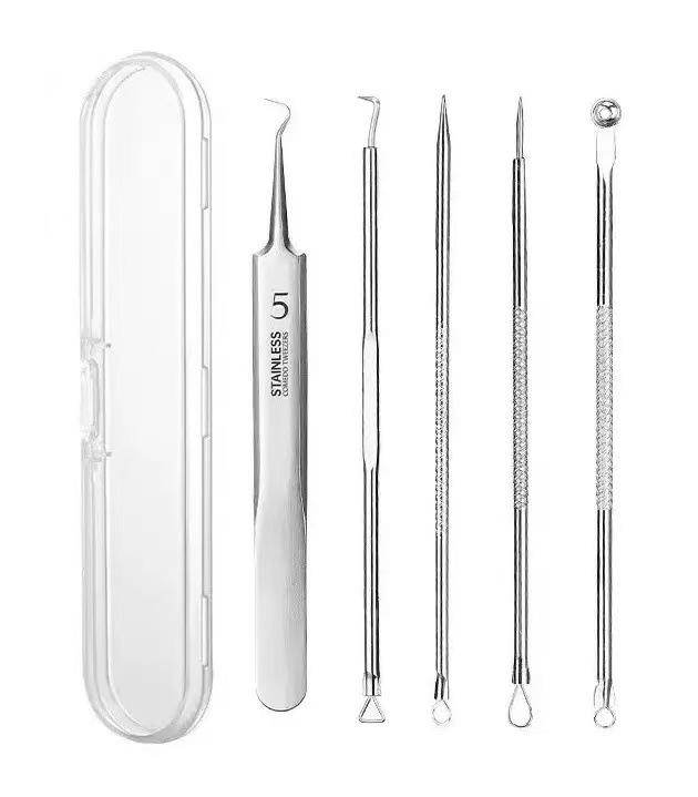 Stainless Steel Blackhead & Zit Extractor Tweezers