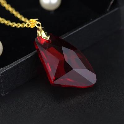 Fashion Movie Charm Sorcerer Philosopher's Magic Stone Necklace Red Acrylic Pendant Jewelry Adornment For Men Women Gifts