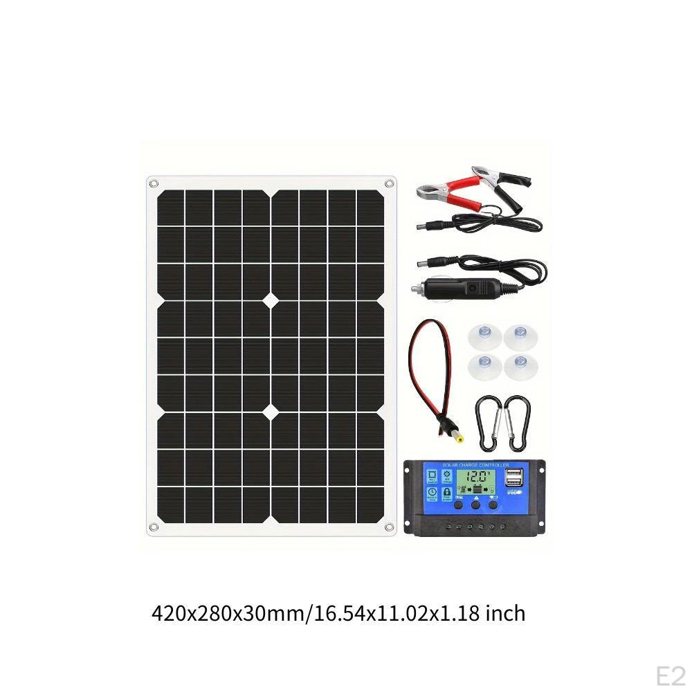 Przenośny Zestaw Paneli Solarnych z Kontrolerem Ładowania do Samochodu, Kampera, Wędkarstwa