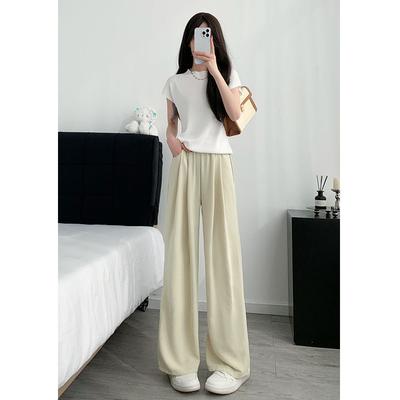 Korean-style Design-sensory, Fu Yamamoto Pants for Women, New Summer Casual Loose Lazy Ice Silk Wide-leg Trousers