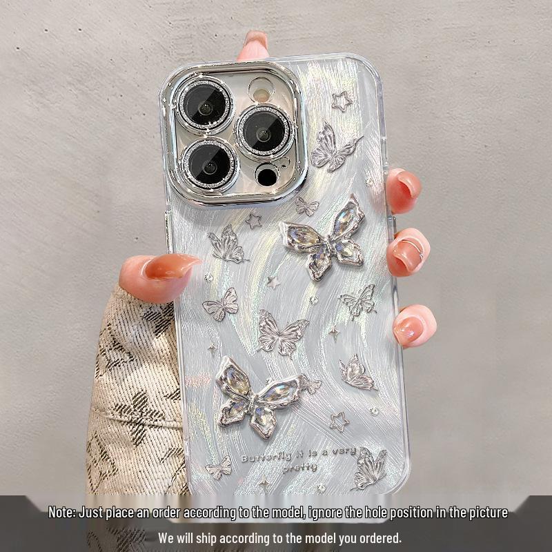 

Браслет-бабочка со стразами для чехла iPhone 15 и Защита камеры для iPhone 14/13 Pro/X Huawei Mate 40