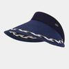 Solid Color Straw Visor Cap Breathable Sunscreen Empty Top Hat Beach Wide Brim Woven Cap  Kids