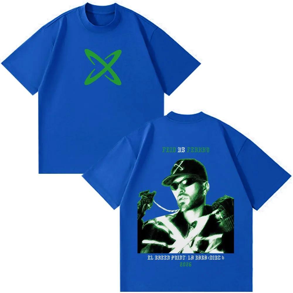 Rapper Feid Ferxxo Tour 2026 Print Tees Men Women Fashion T-shirt Short-sleeved Cotton Casual Loose Vintage T-shirts Streetwear