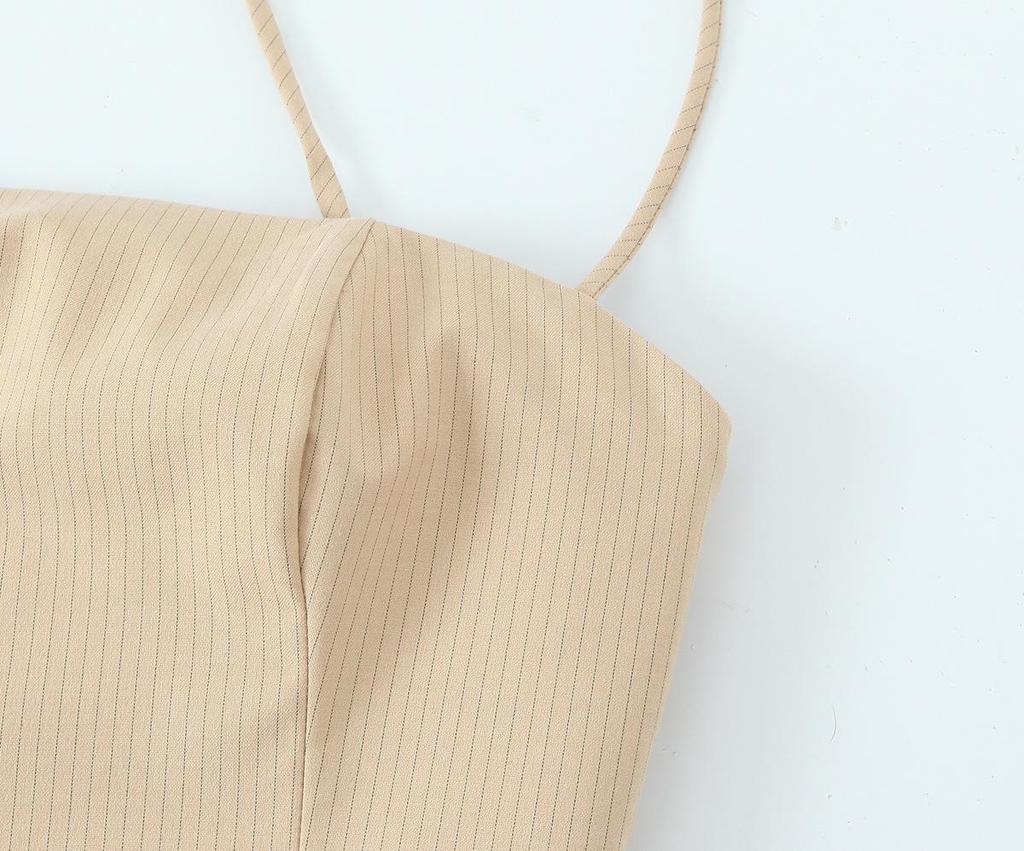 Rochie midi slim cu dungi în stil european și american pentru femei, primăvara 2025