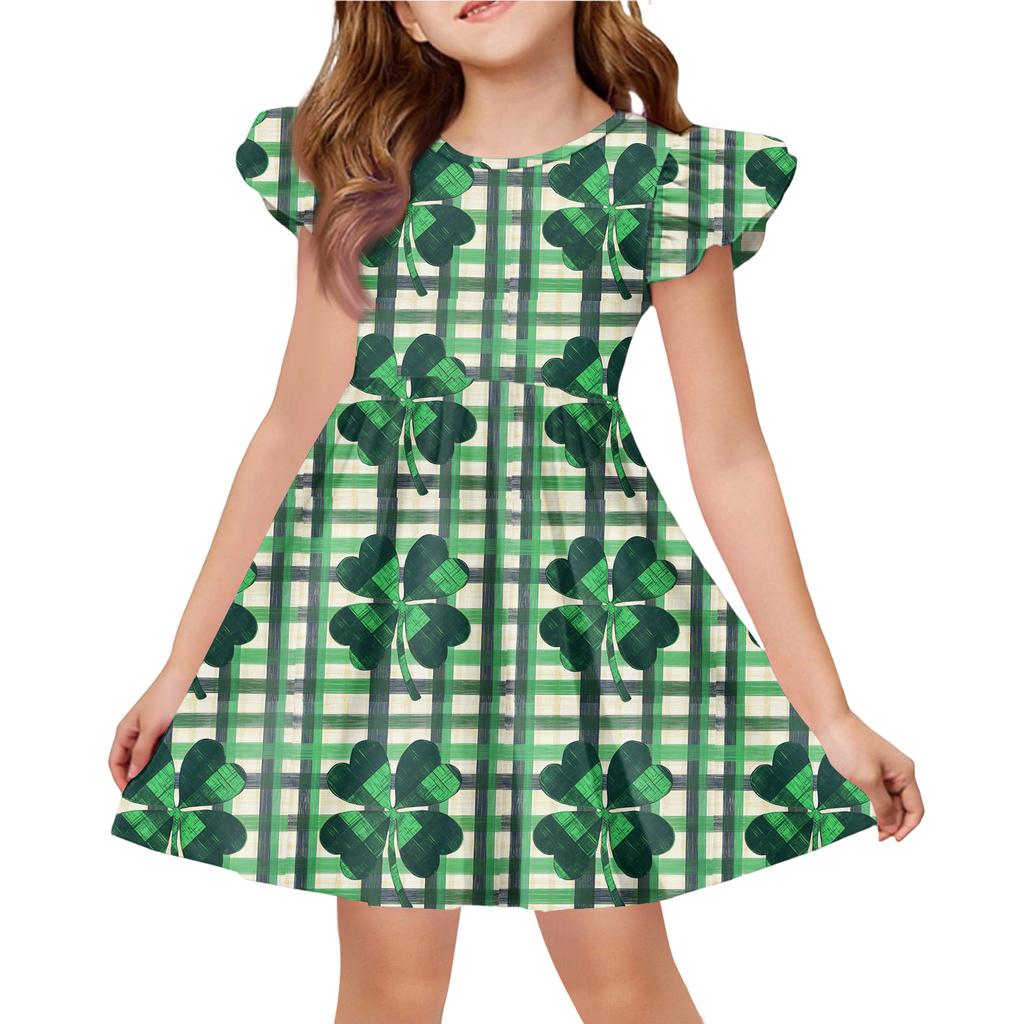 Letnia Sukienka Księżniczki dla Dziewczynek - Sukienka T-shirtowa o Kroju A. dzień Patryka