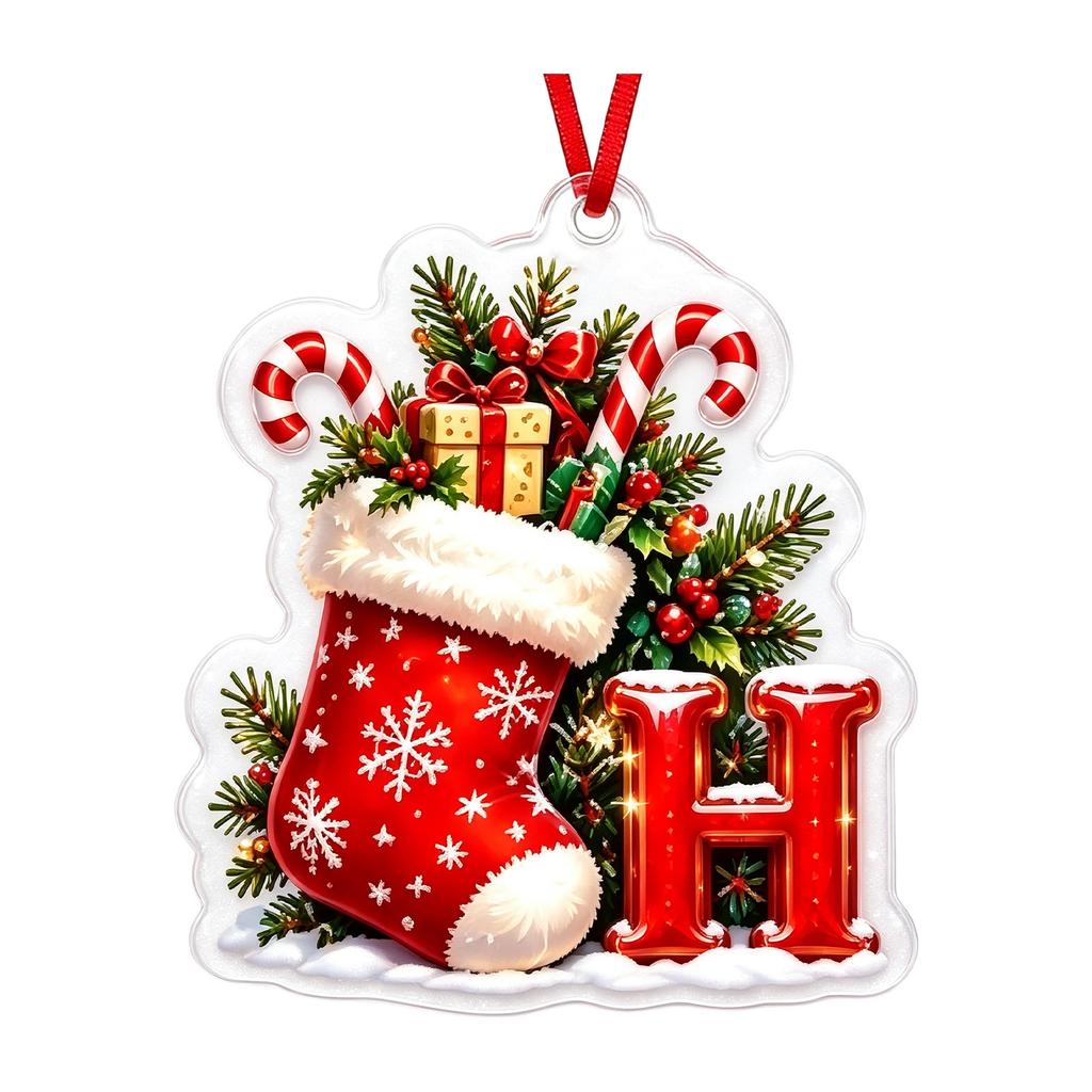 Weihnachtsbrief 2D Acryl Hängeornament, Weihnachtsdekoration für Baum und Zuhause