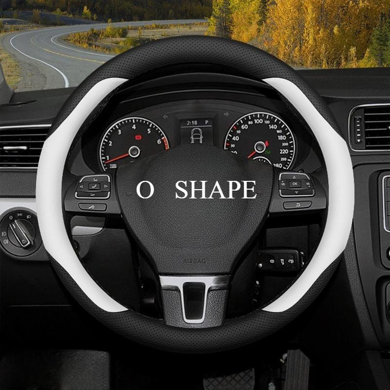 38cm Car Steering Wheel Cover Carbon Fiber Leather For 2017- Volkswagen Tiguan MK2 Passat B6 Arteon Touran Tiguan ID4 Etc