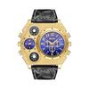 Men's Dual Time Leather Band Sports Watch Leather Strap Waterproof Simple Casual Business Gold Black Blue Boyfriend Gift Men's Fashion Accessory
