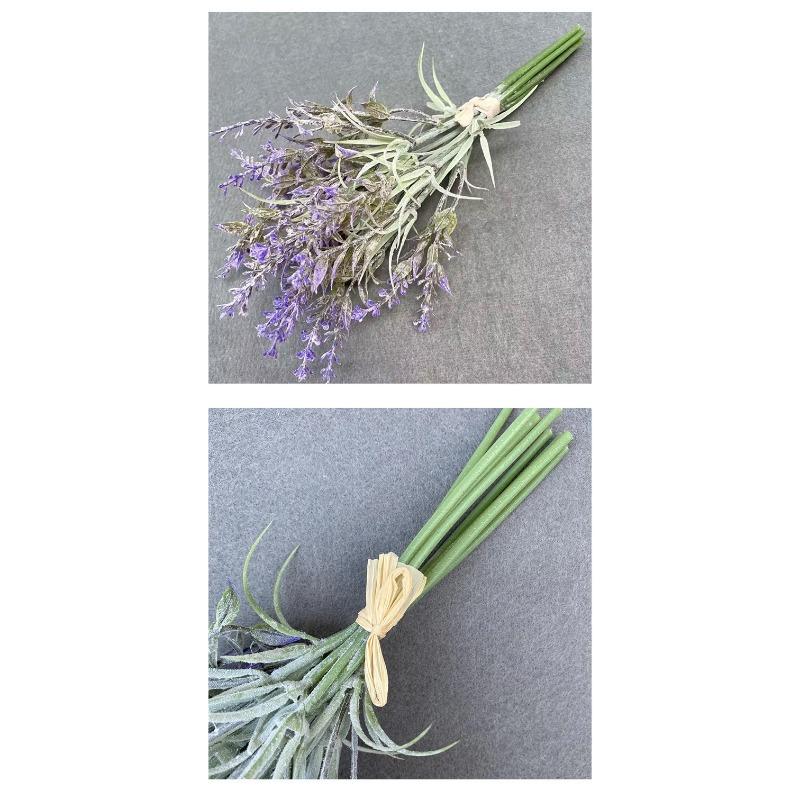 1 Stück nordischer Stil 8 Köpfe Wolle Weizenähren Lavendel simulierte Blume Tischblumenarrangement DIY Kunststoff künstlicher Strauß