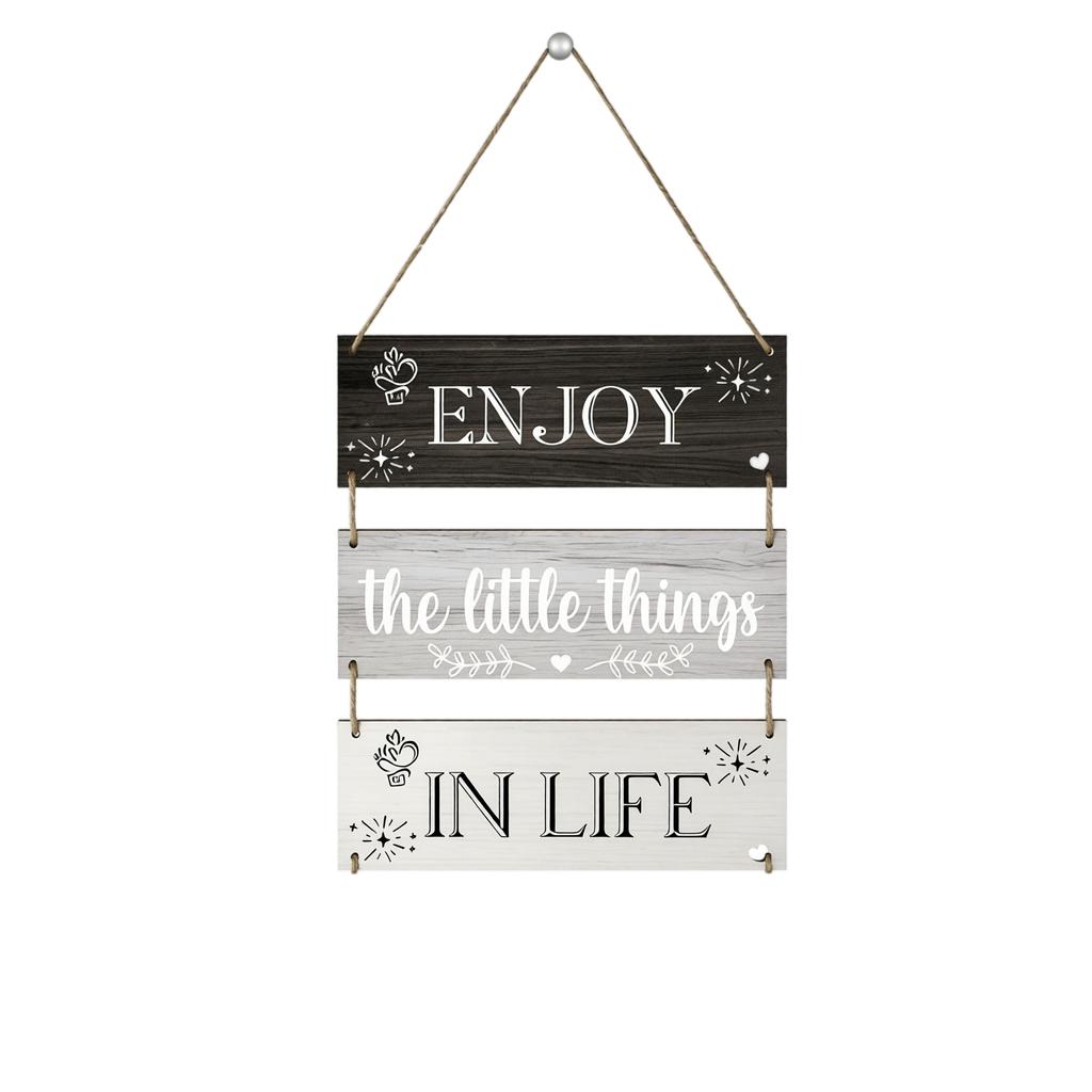 Wooden Hanging Sign Wall Decor for Home Rustic Farmhouse Style Decorative Plaque for Living Room Bedroom Outdoor Use with Rope Hanger