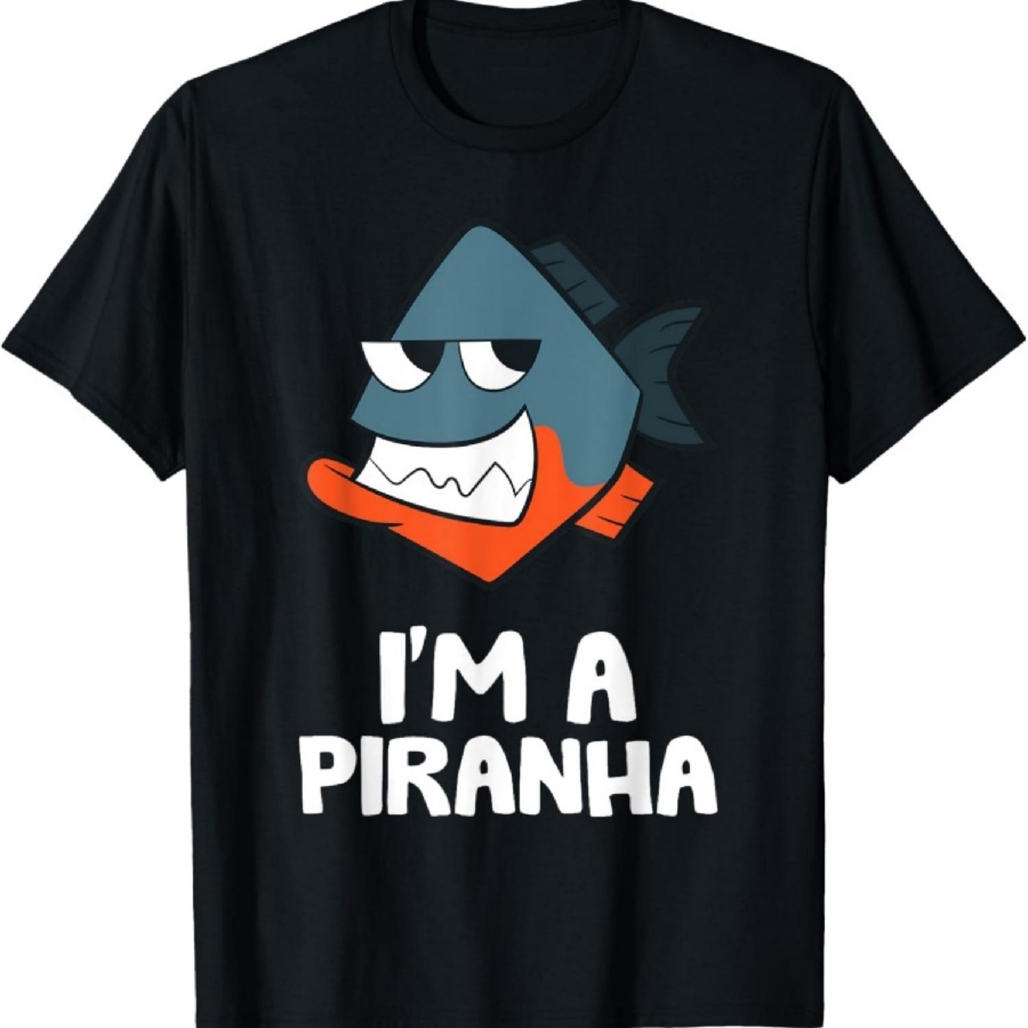 I m A Piranha Kawaii Piranha Fish Drawing Unisex-Kids T-Shirt Black Small S